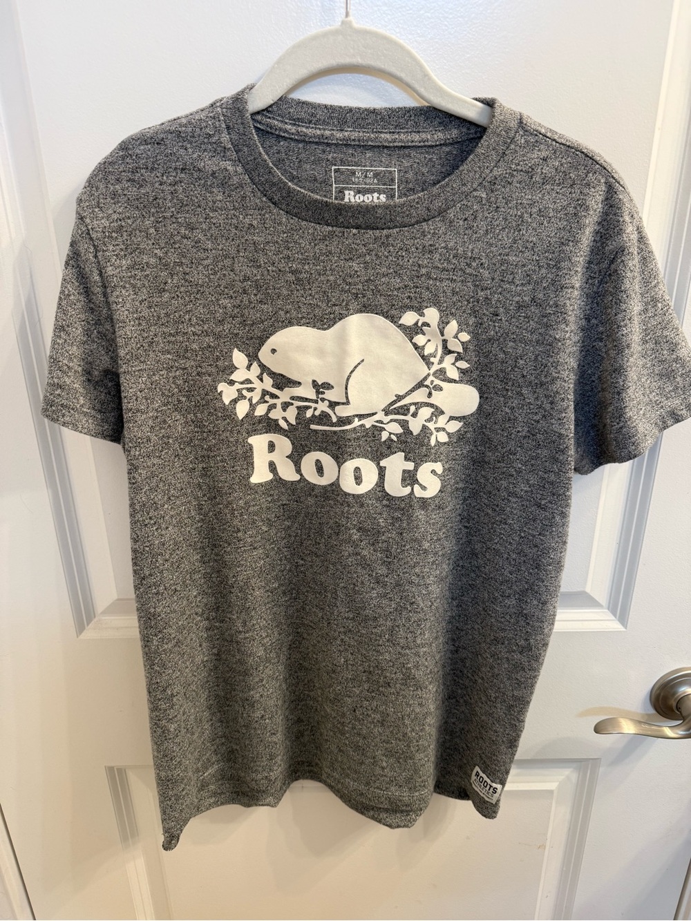 Roots women’s Gray Heather Logo T-Shirt